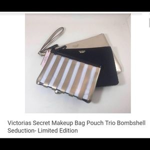 Victoria Secret Bombshell Trio Beauty Pouch NWOT